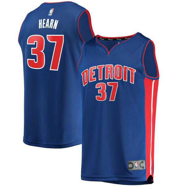 Camiseta Reggie Hearn 37 Detroit Pistons Icon Edition Azul Hombre